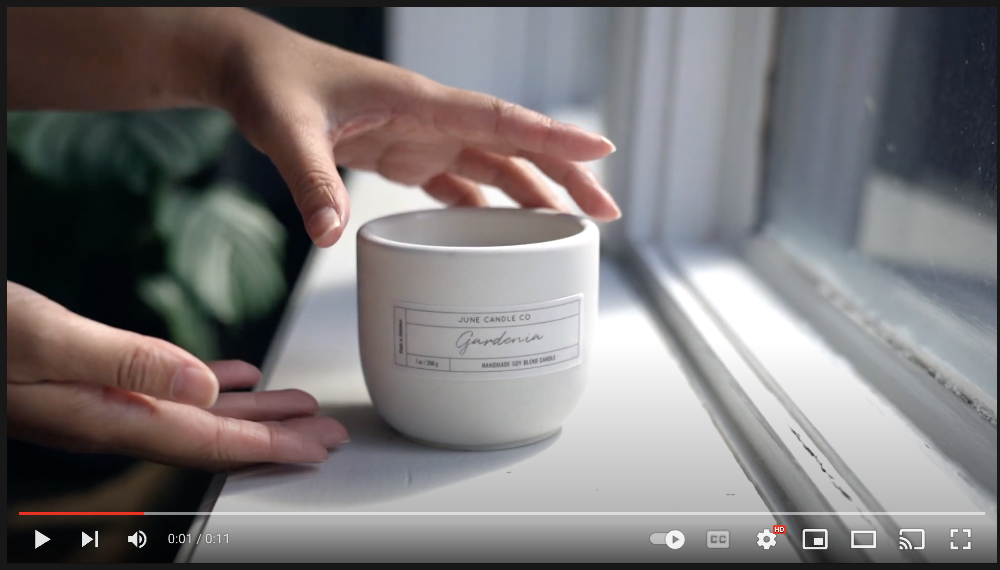 Youtube Screenshot of Gardenia Candle Video